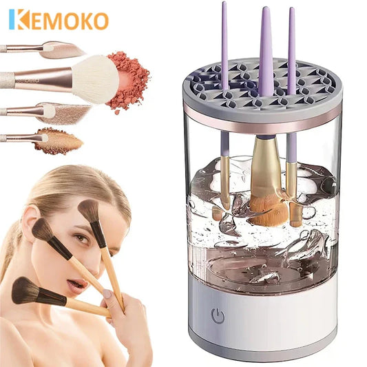 3 In 1 Electric Makeup Brush Cleaner Automatic Spinner Makeup Brush Holder Stand Women Lazy Cleaning Brush Washer Quick Dry Care